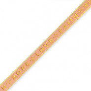 Schmuckband mit Text "Love Faith Hope" Coral red-gold